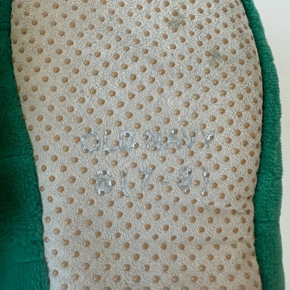 Old Navy Kids Boys Green Fleece Dinosaur Slippers Size Small